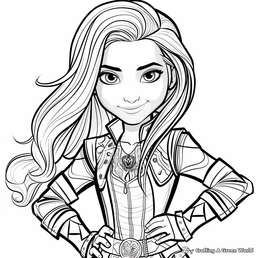 Descendants 3 Coloring Pages Free Printable 