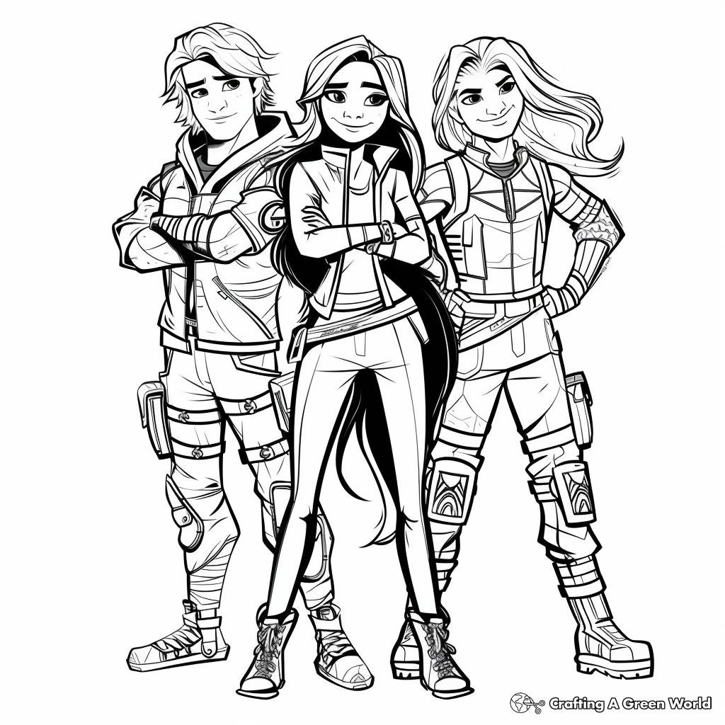 descendants movie coloring pages