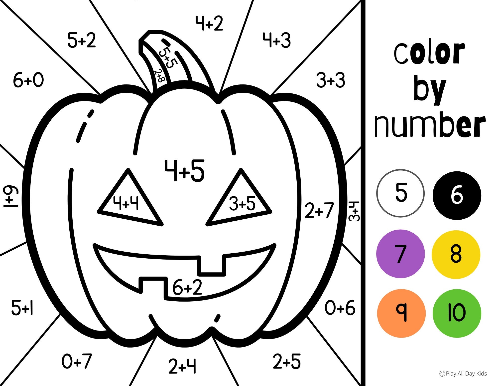 halloween math coloring worksheets