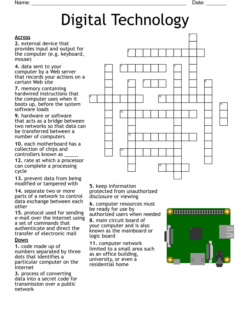 Digital Technology Crossword WordMint Digital Technology Crossword WordMint