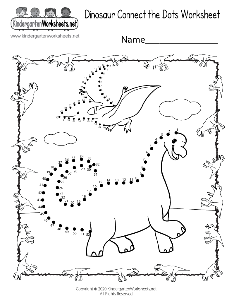 dot to dot dinosaur