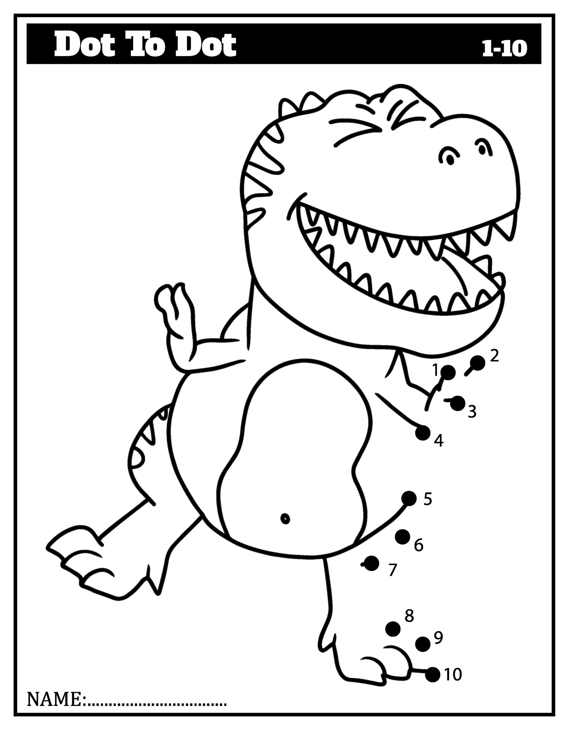 Dinosaur Dot To Dot Activity Book Learn To Count 1 10 Back To School Made By Teachers
