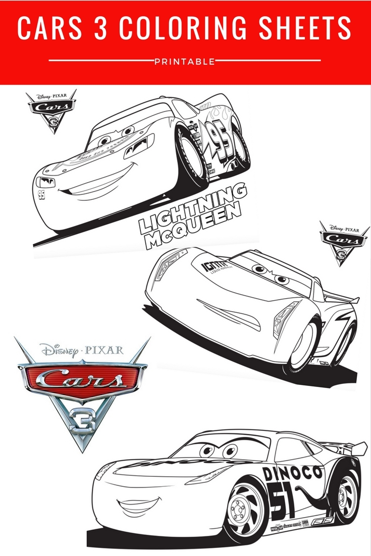 Disney Pixar Cars 3 Coloring Sheets Free Printable Life Family Joy