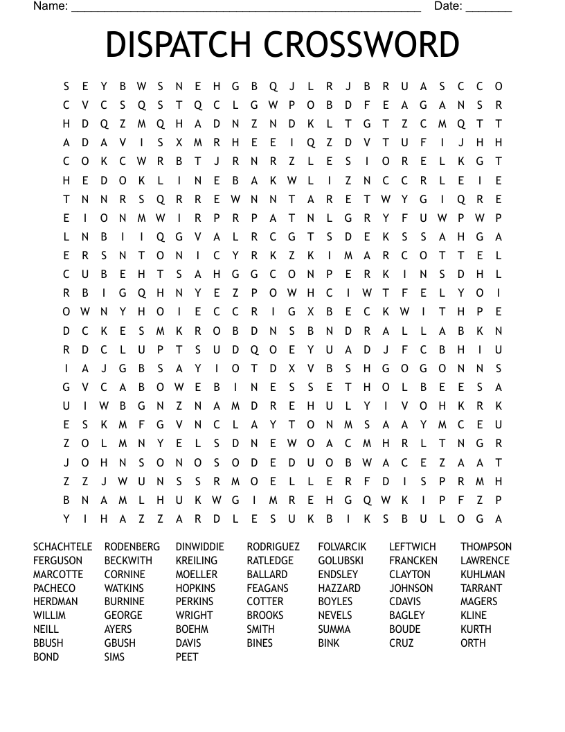 dispatch crossword puzzle