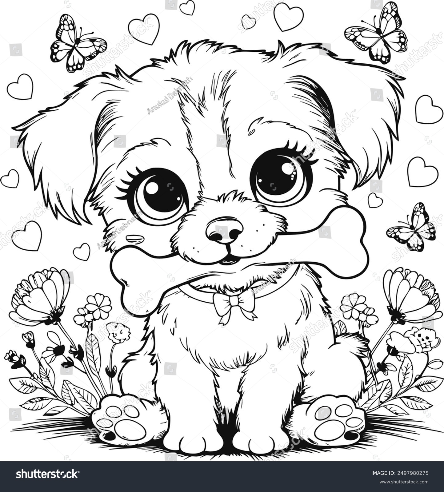 Dog Coloring Page Kids Coloring Pages Stock Vector Royalty Free 2497980275 Shutterstock