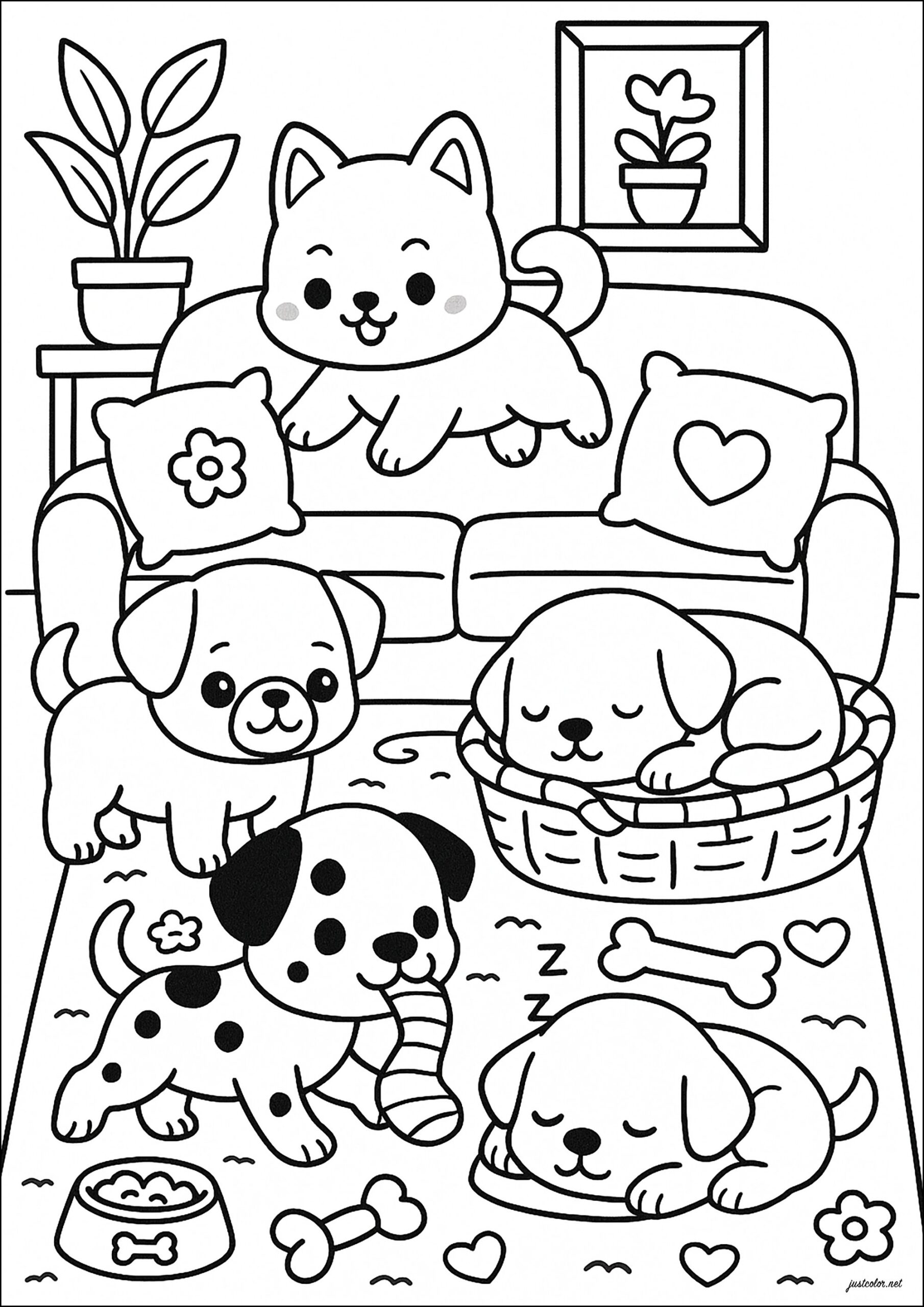 dog pictures to color