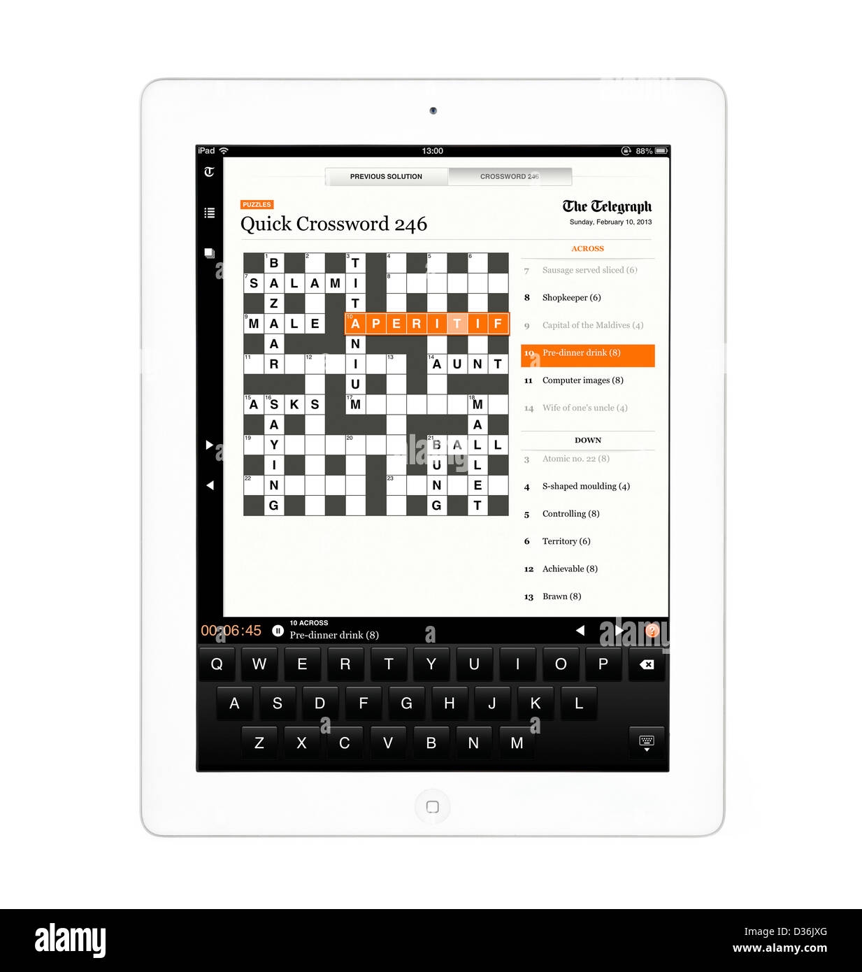 Doing Crossword On Tablet Hi res Stock Photography And Images Alamy