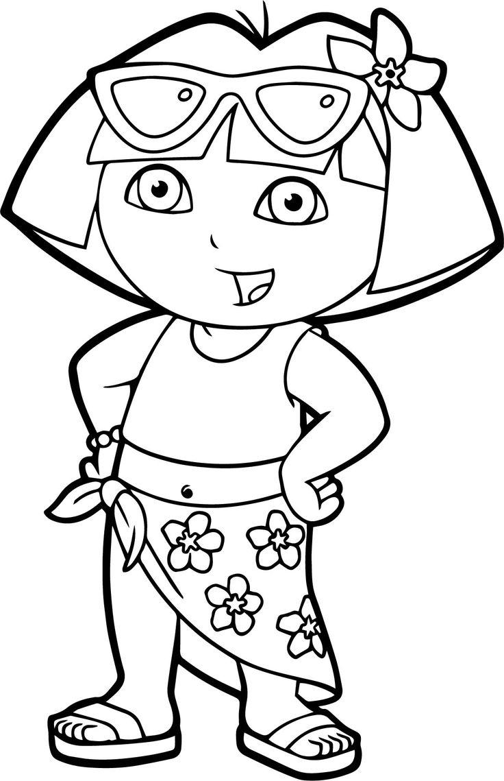 Dora Beach Dress Coloring Page Wecoloringpage