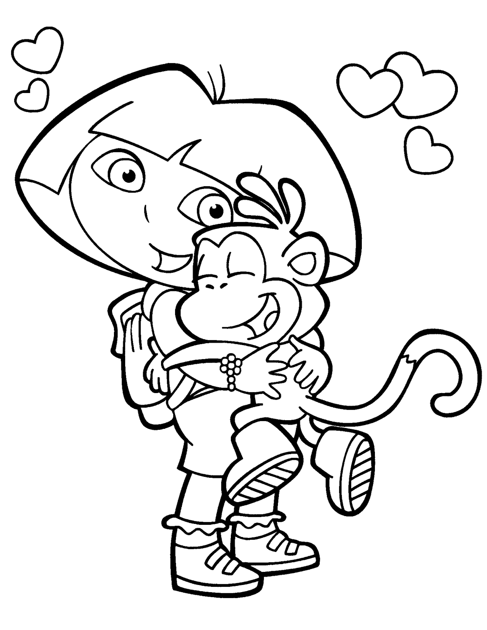 dora cartoon coloring pages