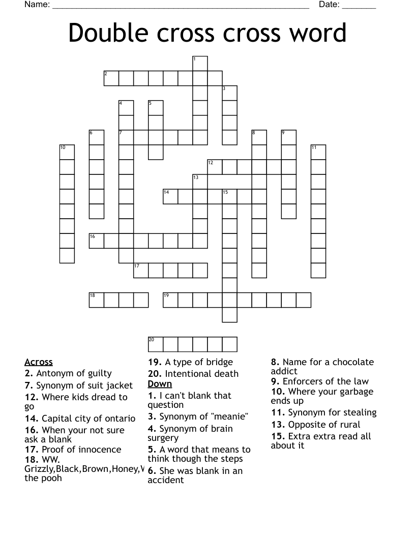 Double Cross Cross Word WordMint