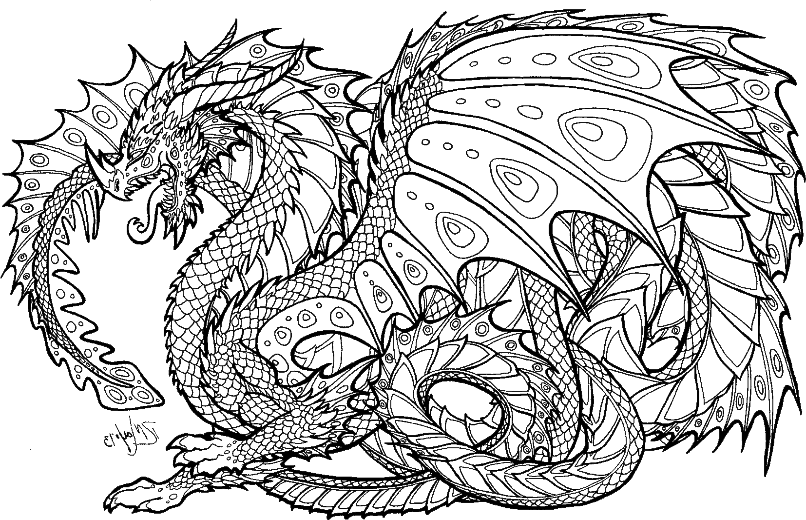 realistic dragon coloring pages