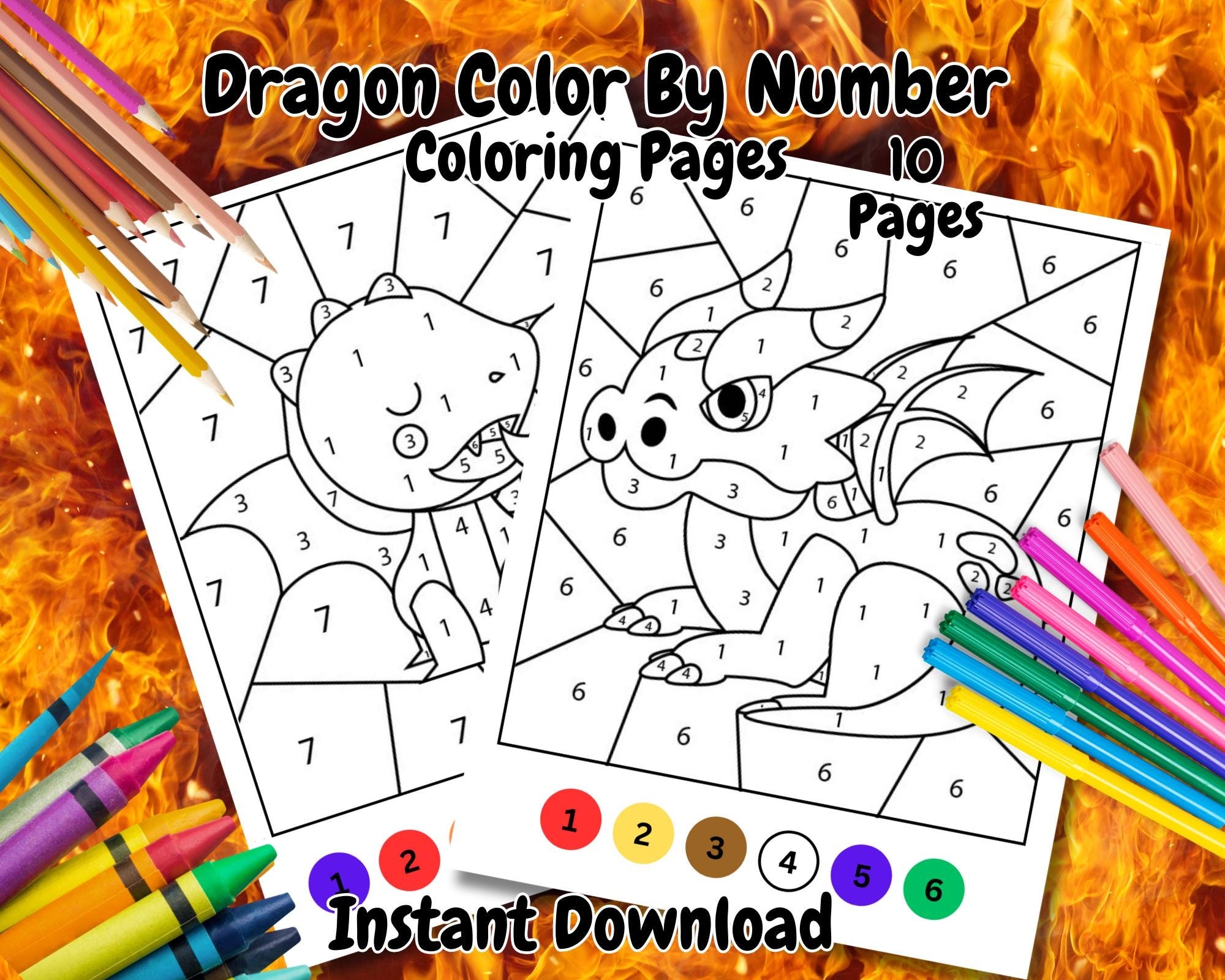 color by number dragon