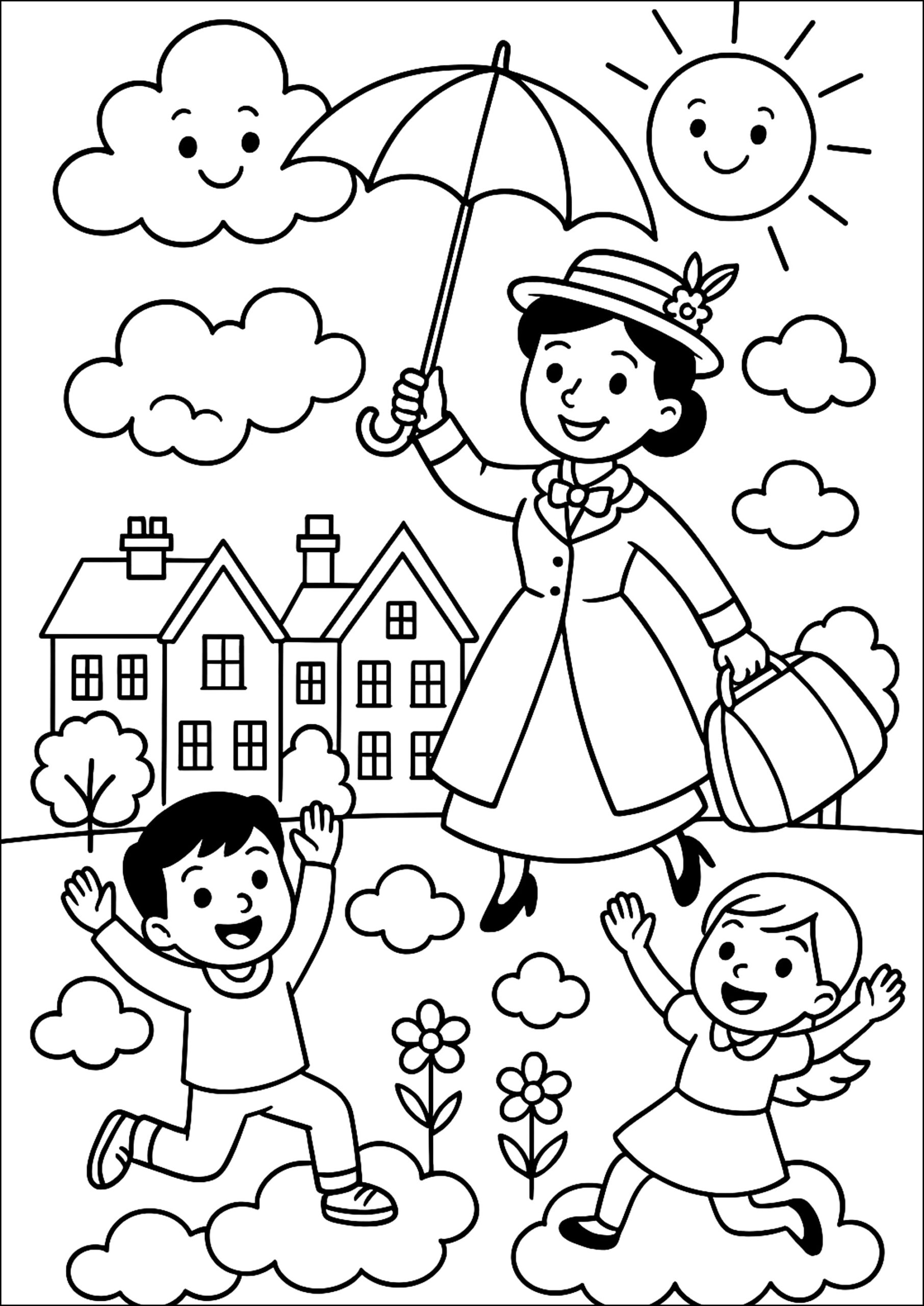 Drawing Inspired By Mary Poppins Mary Poppins Coloring Pages