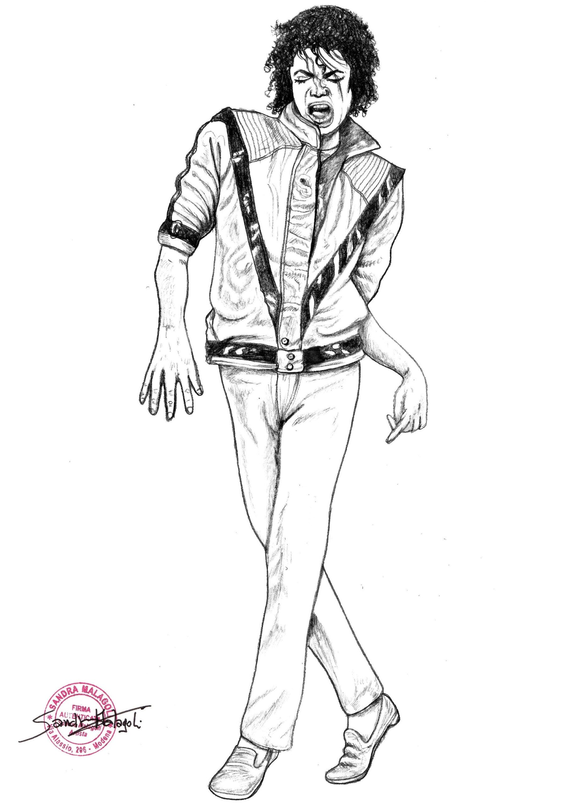 Drawing Michael Jackson Thriller Coloring Print Etsy Israel