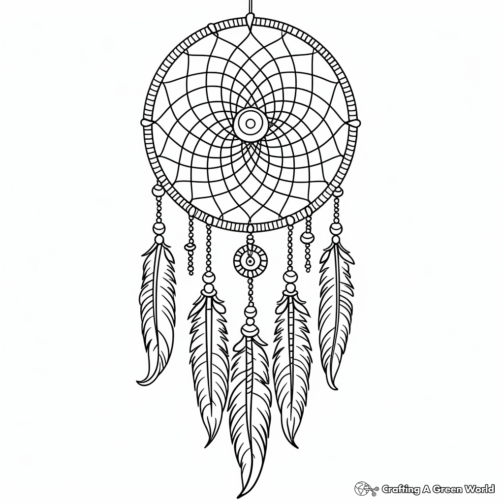 Dream Catcher For Adults Coloring Pages Free Printable 