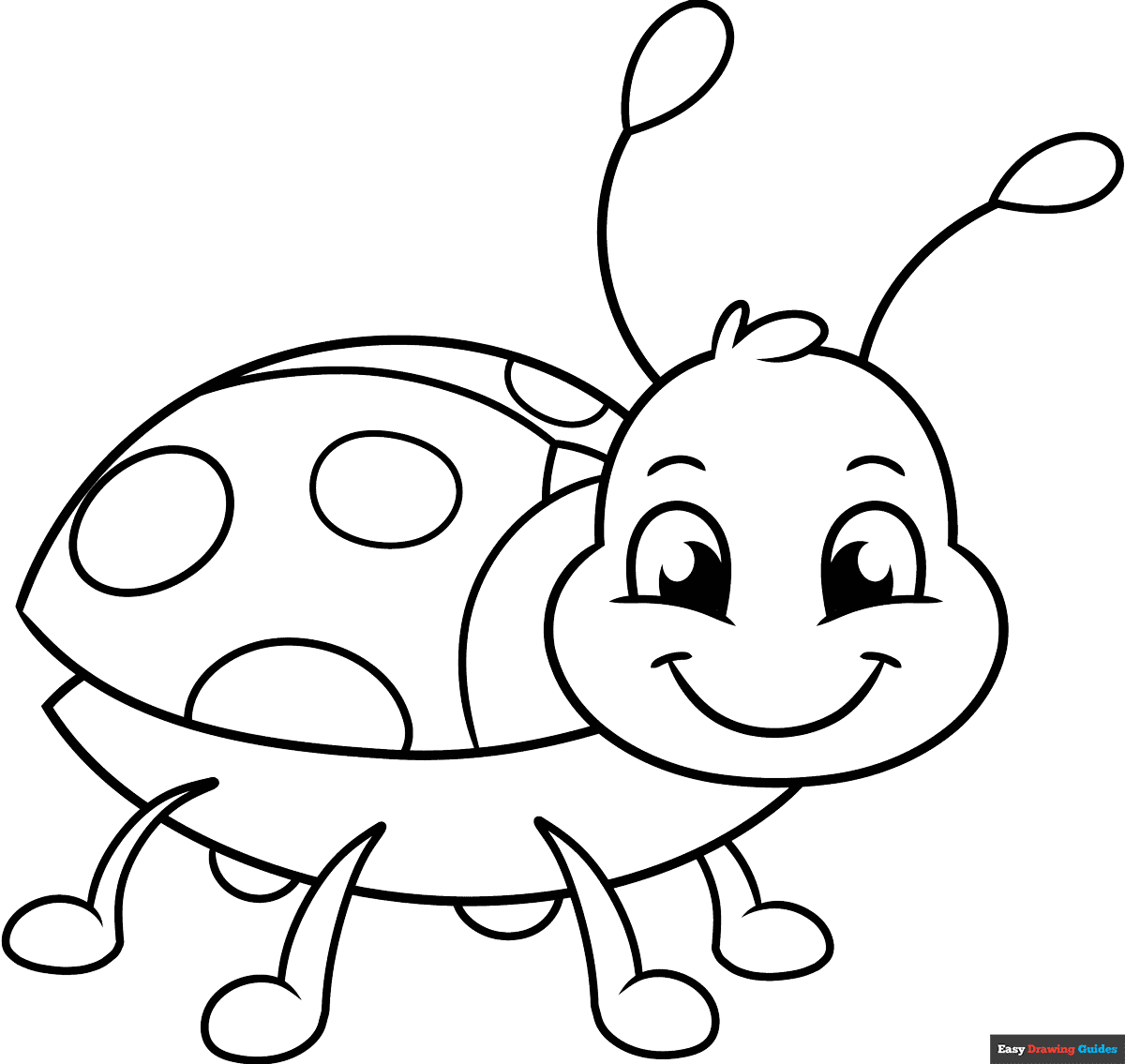 Easy Cartoon Bug Coloring Page Easy Drawing Guides Easy Cartoon Bug Coloring Page Easy Drawing Guides