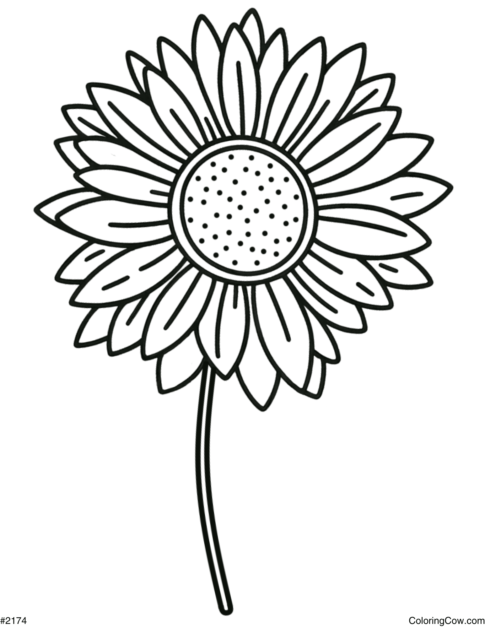 Easy Sunflower Coloring Page Easy Sunflower Coloring Page