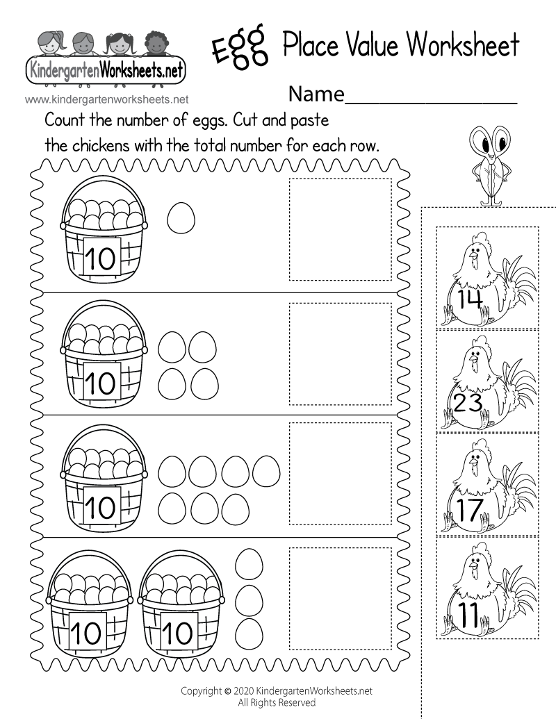 Egg Place Value Worksheet Free Printable Digital PDF