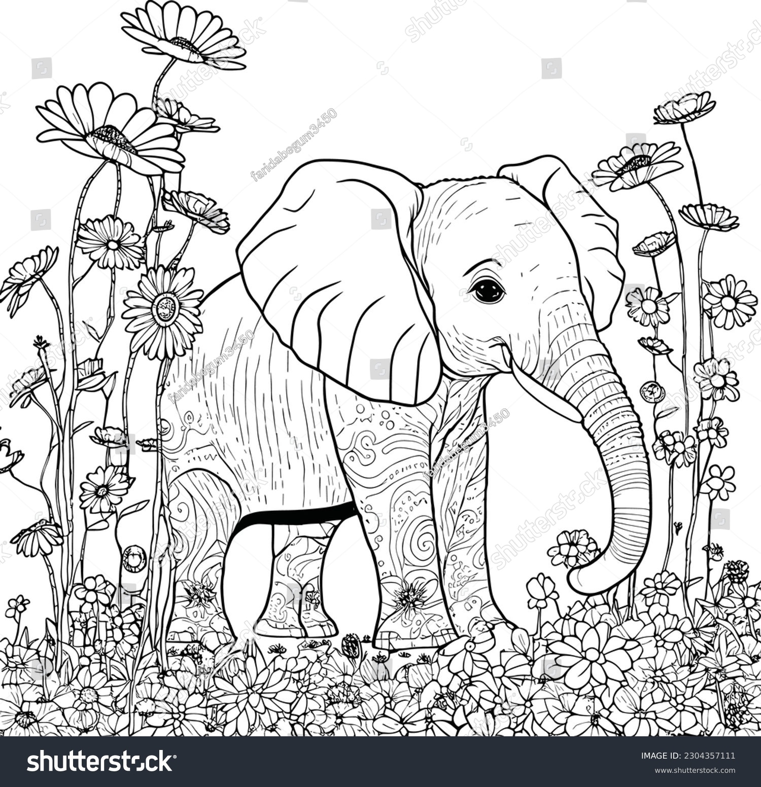 elephant coloring pages for adults
