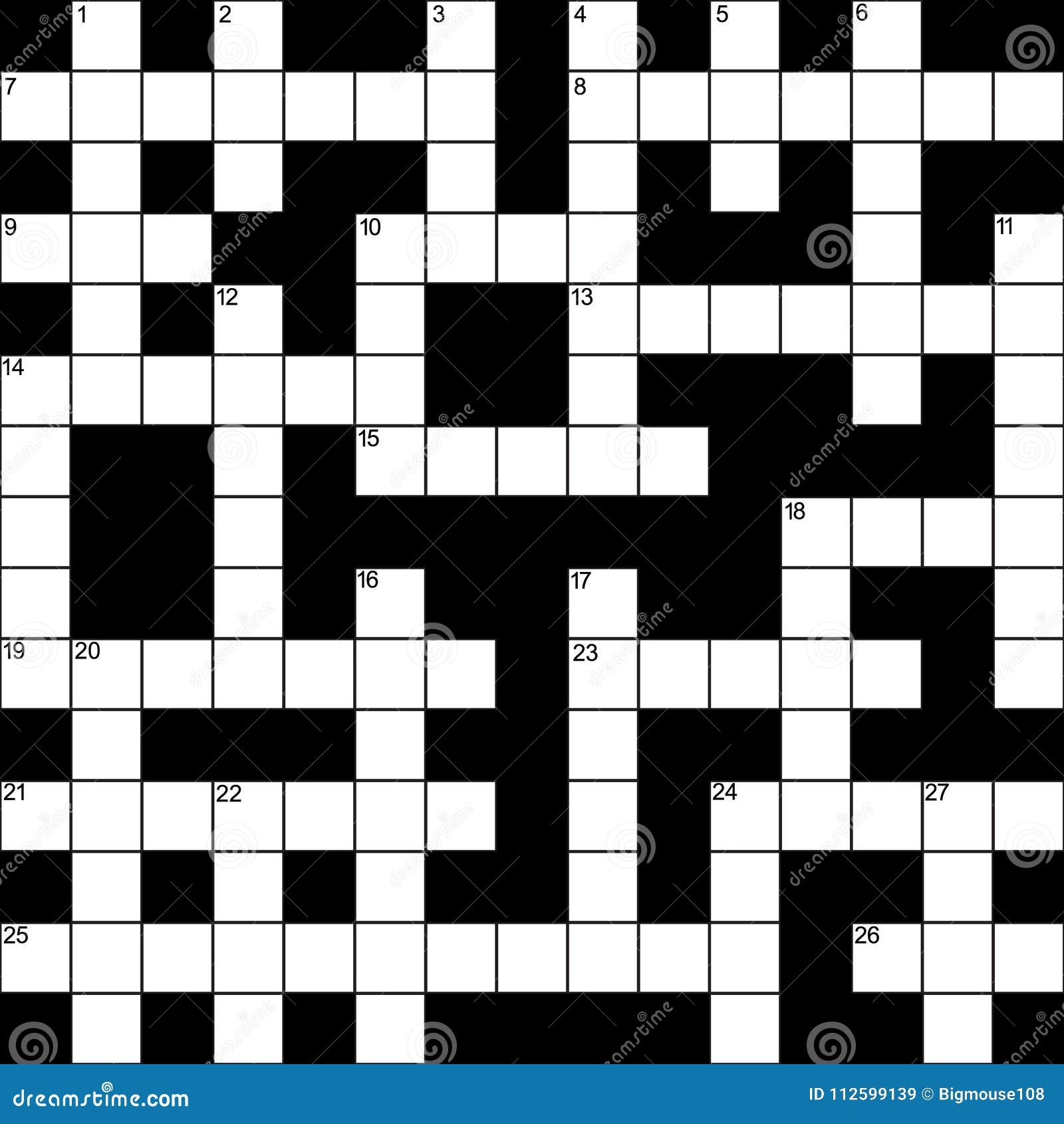 Empty Crossword Grid Background Card Vector Stock Vector Illustration Of Icon Concept 112599139