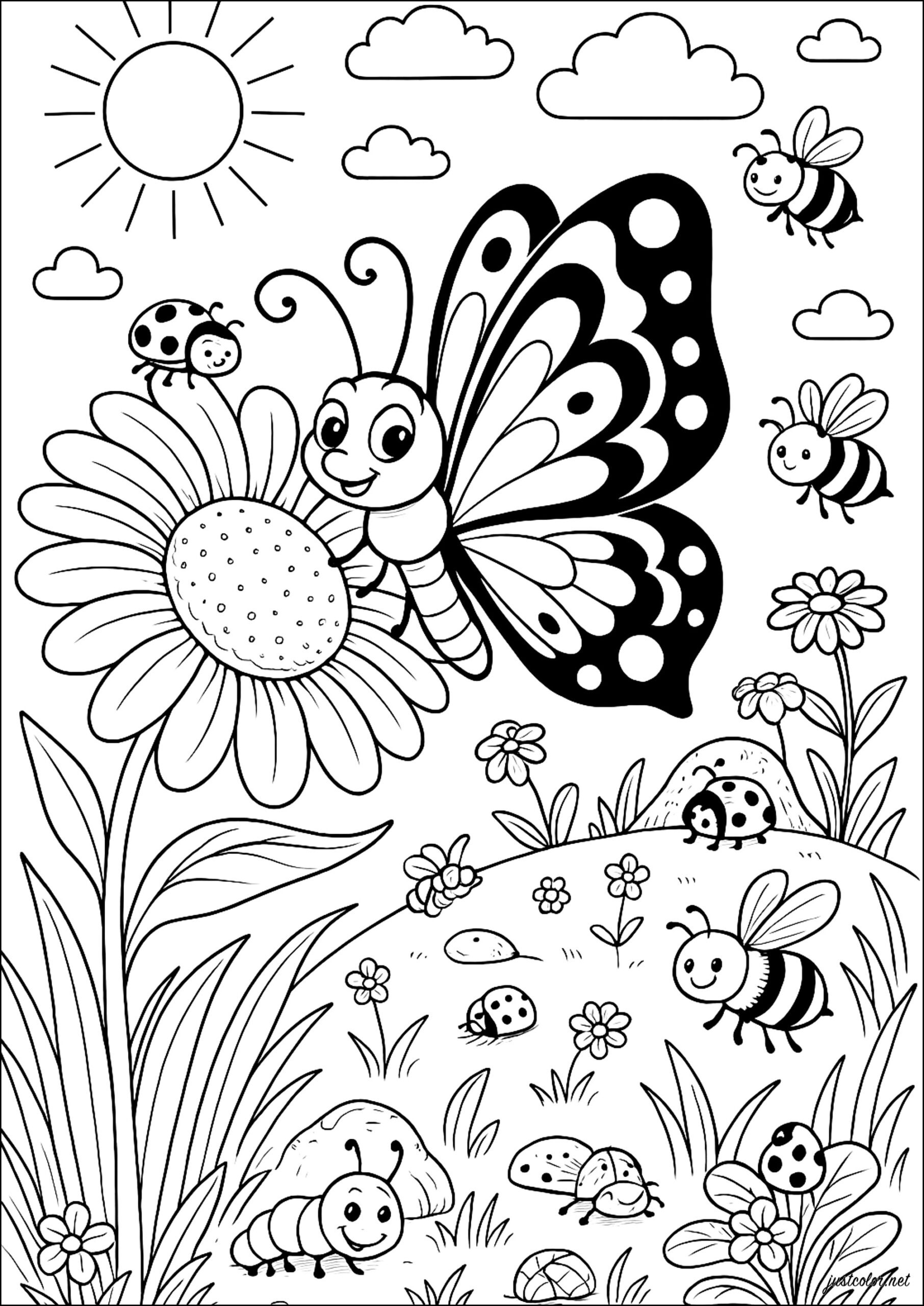 flowers butterflies coloring pages flowers butterflies coloring pages