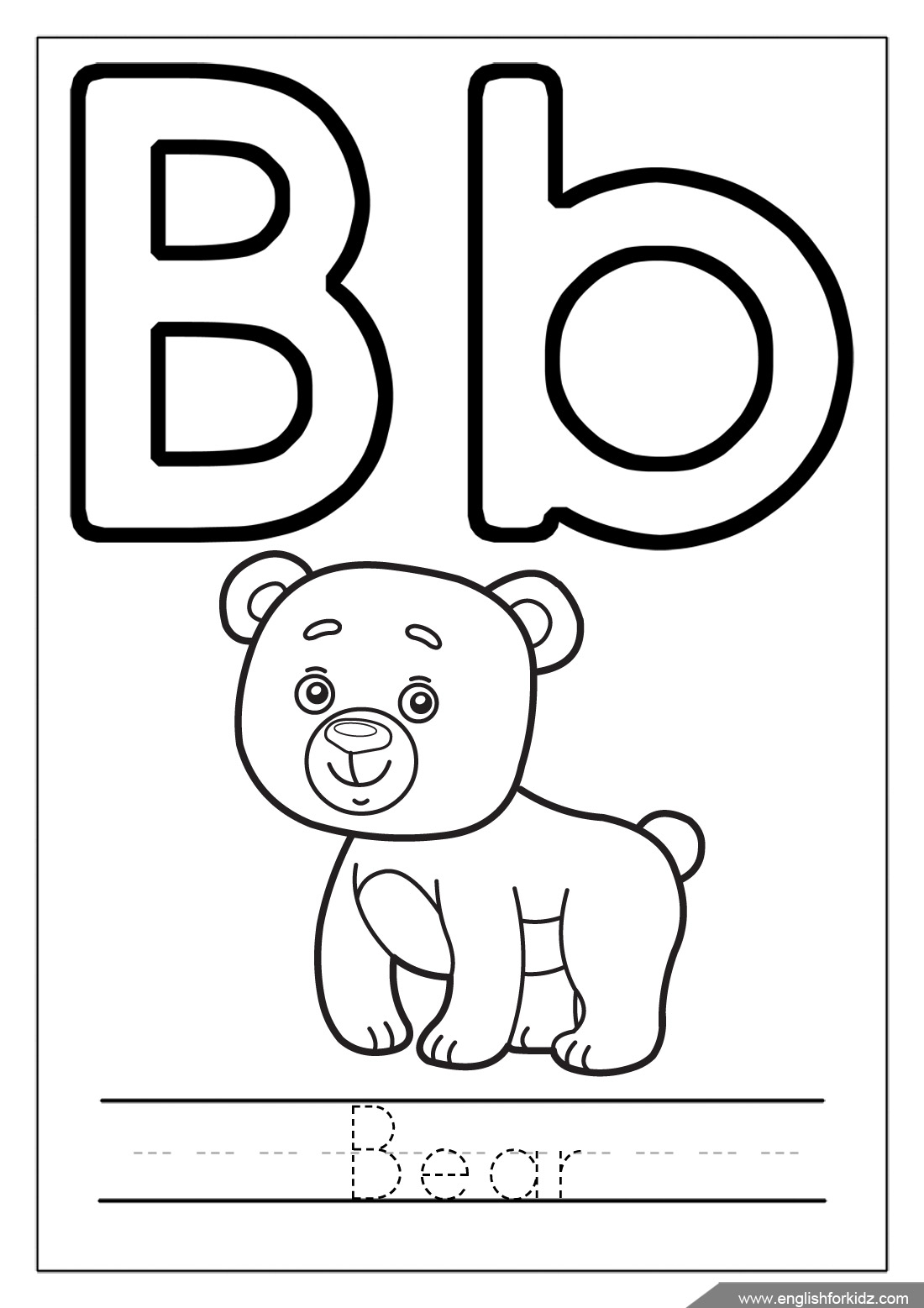 letter b coloring worksheet