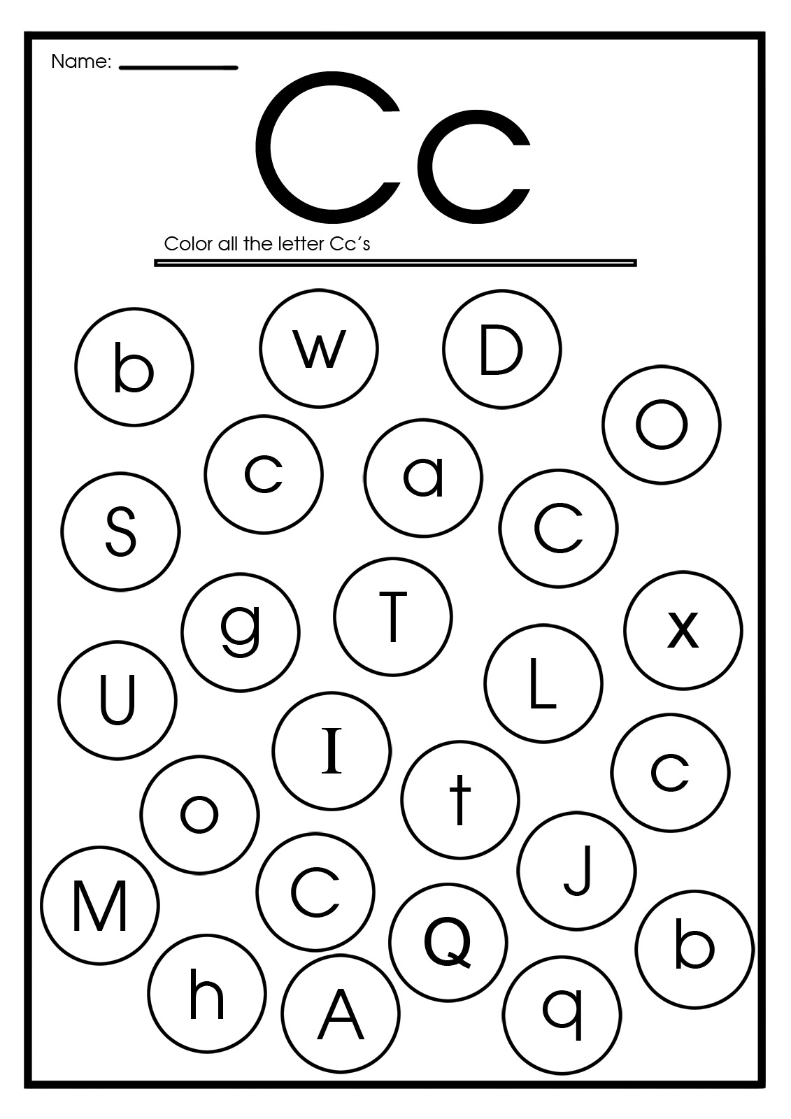 color the letter c