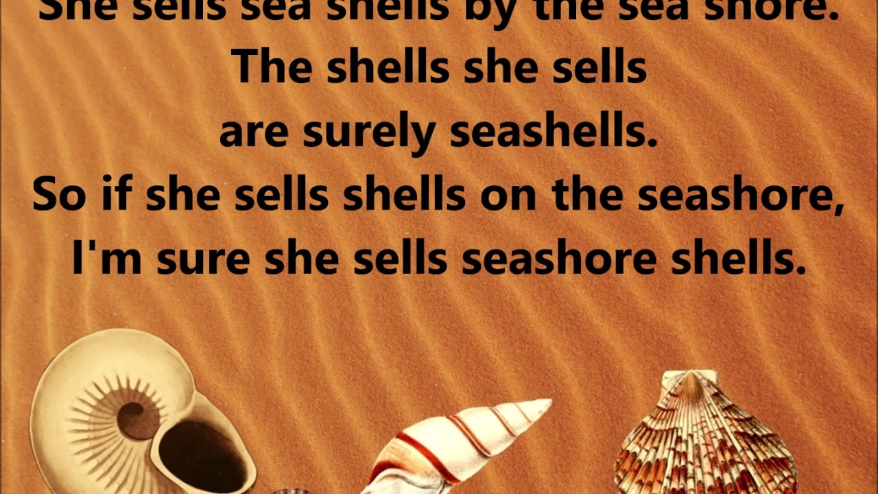 English Tongue Twisters She Sells Seashells YouTube