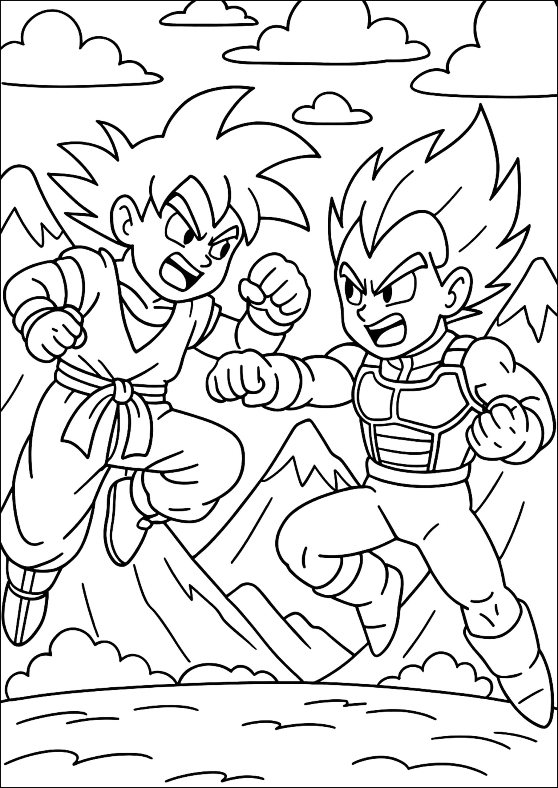 dragon ball colouring pages