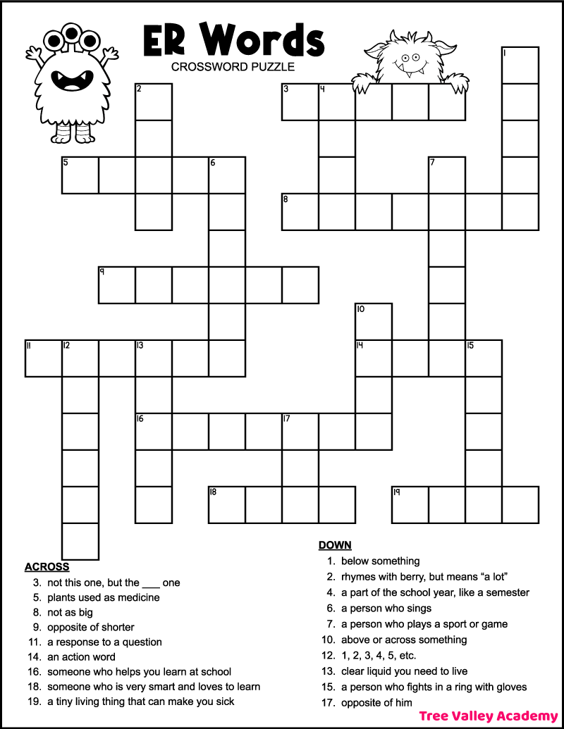 crosswords for first graders