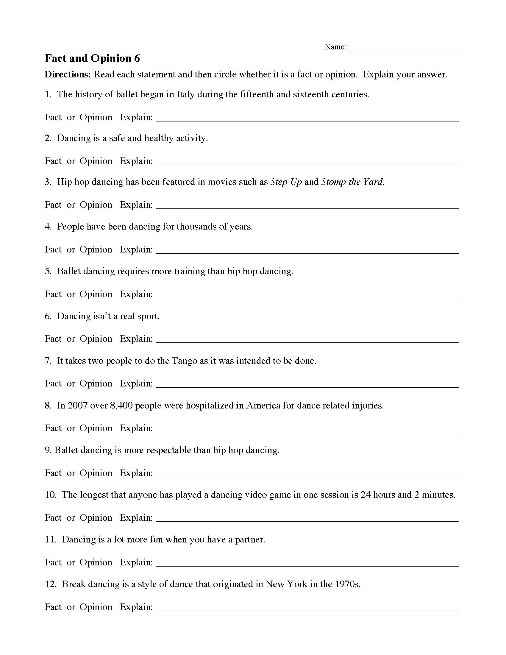 Fact And Opinion Worksheets Reading Comprehension Fact And Opinion Worksheets Reading Comprehension