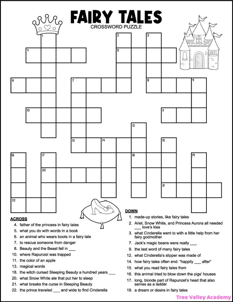 Fairy Tale Crossword Puzzles For Kids Tree Valley Academy Fairy Tale Crossword Puzzles For Kids Tree Valley Academy