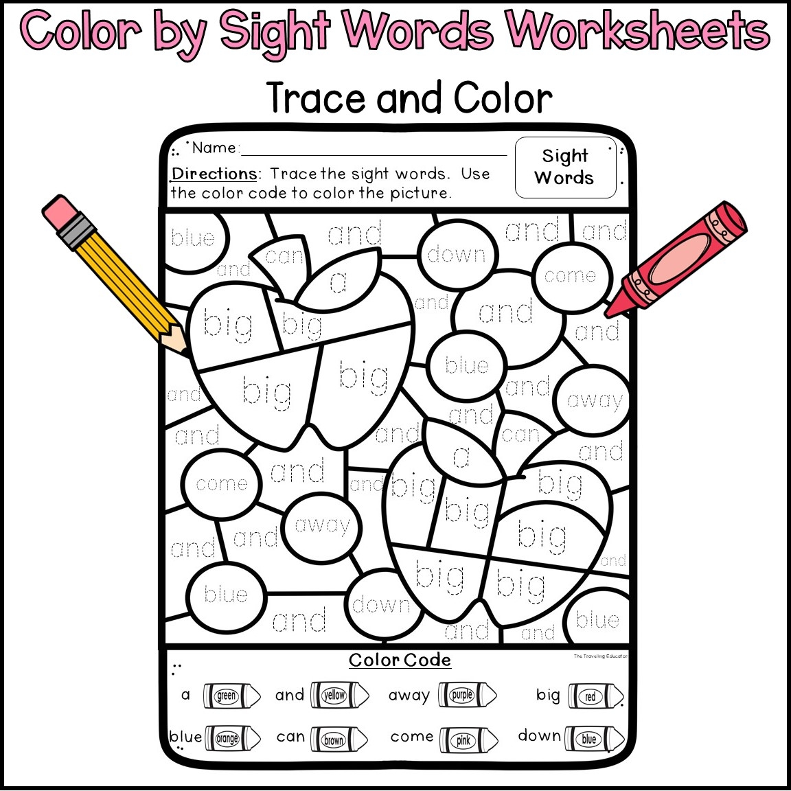 Fall Color By Sight Words For Pre Kindergarten And Kindergarten The Traveling Educator Fall Color By Sight Words For Pre Kindergarten And Kindergarten The Traveling Educator