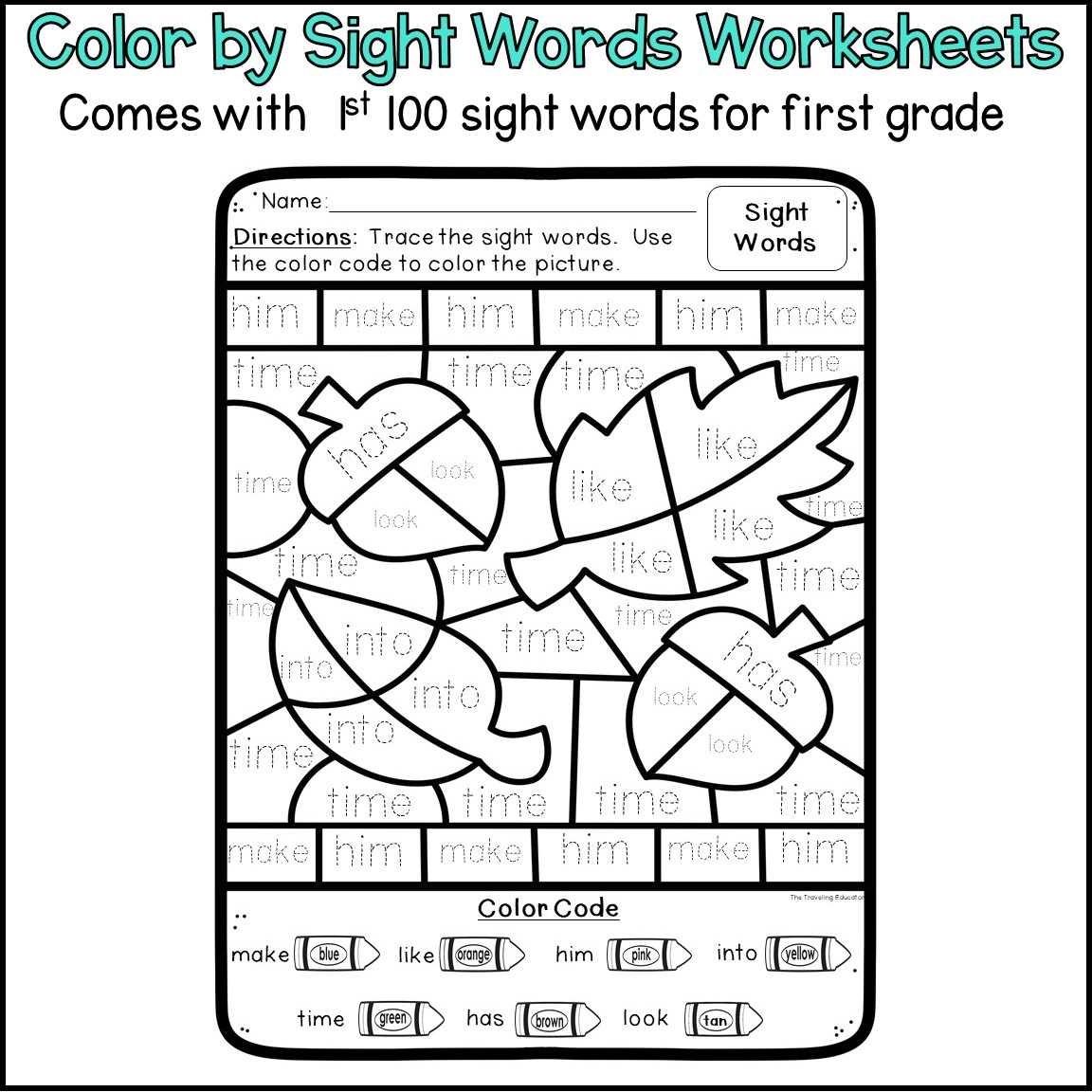 Fall Coloring Pages Color By Sight Words For 1st Grade Made By Teachers Fall Coloring Pages Color By Sight Words For 1st Grade Made By Teachers