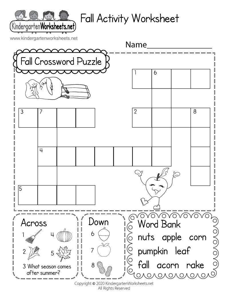 crossword puzzles printable for kids
