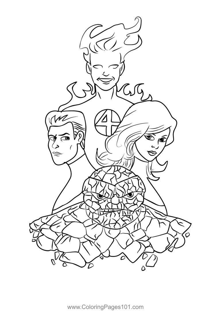 Fantastic Four 2 Coloring Page Fantastic Four 2 Coloring Page
