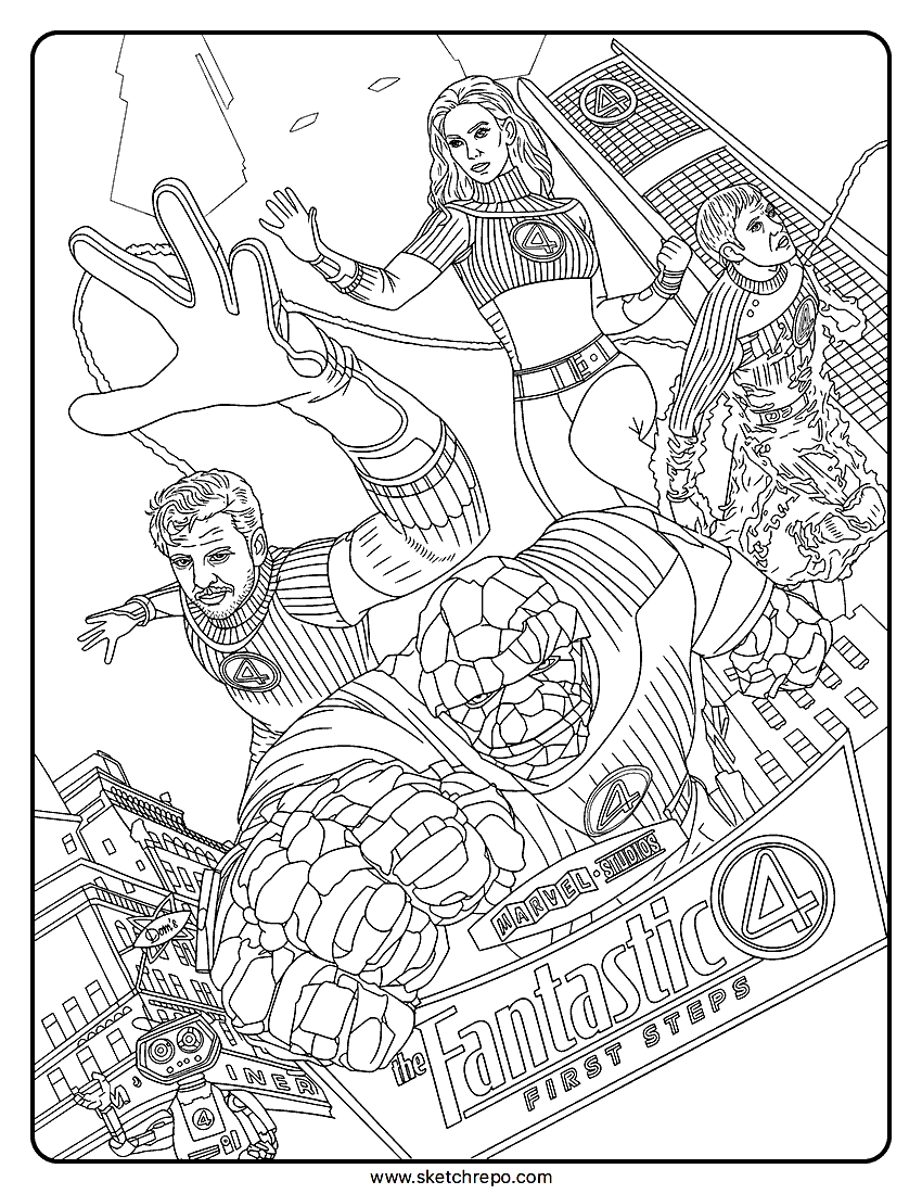 fantastic 4 coloring pages fantastic 4 coloring pages