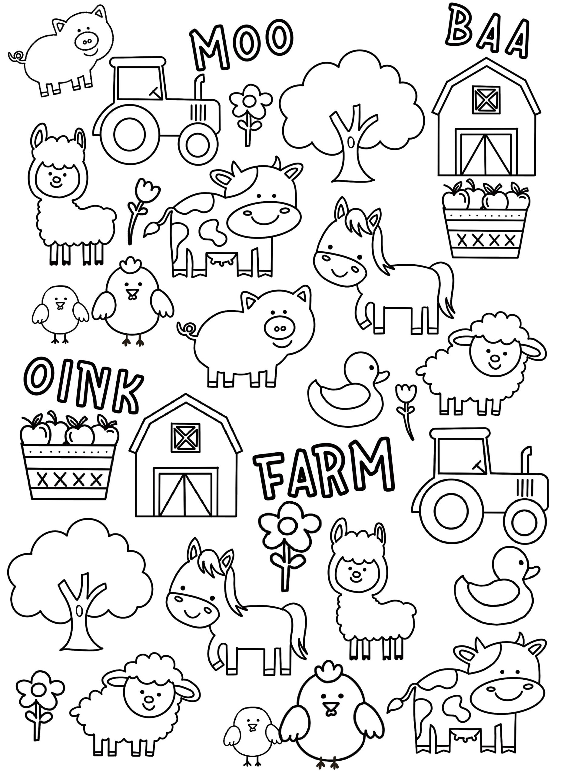 Farm Animals Coloring Page Fun Kids Activity PDF Etsy Farm Animals Coloring Page Fun Kids Activity PDF Etsy