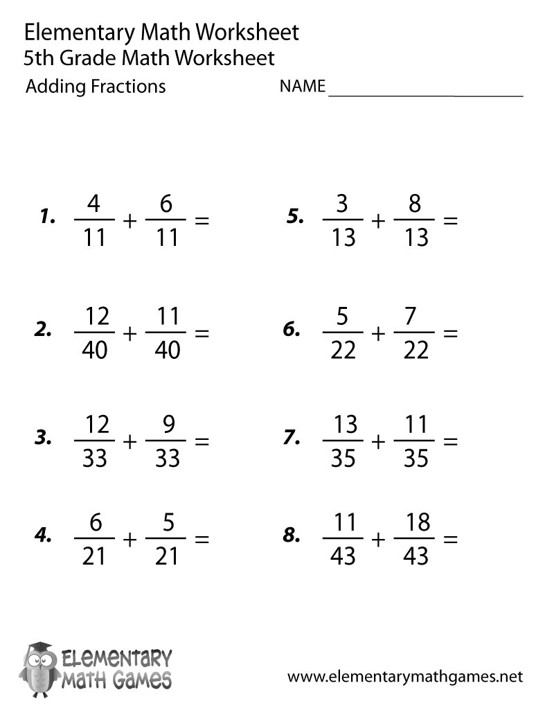 math worksheets for fifth graders
