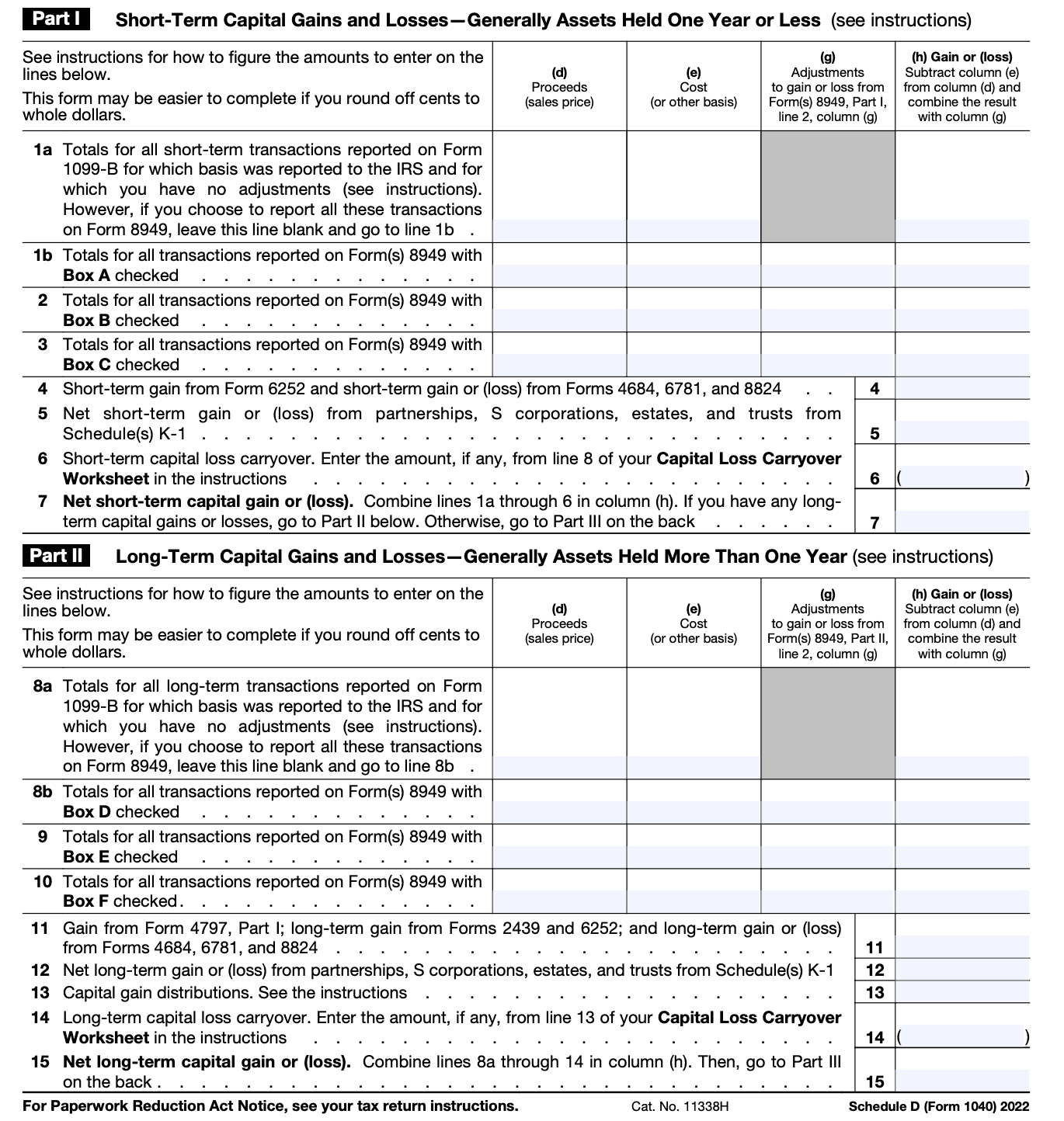 Fillable Form 1040 Schedule D Edit Sign Download In PDF PDFRun 