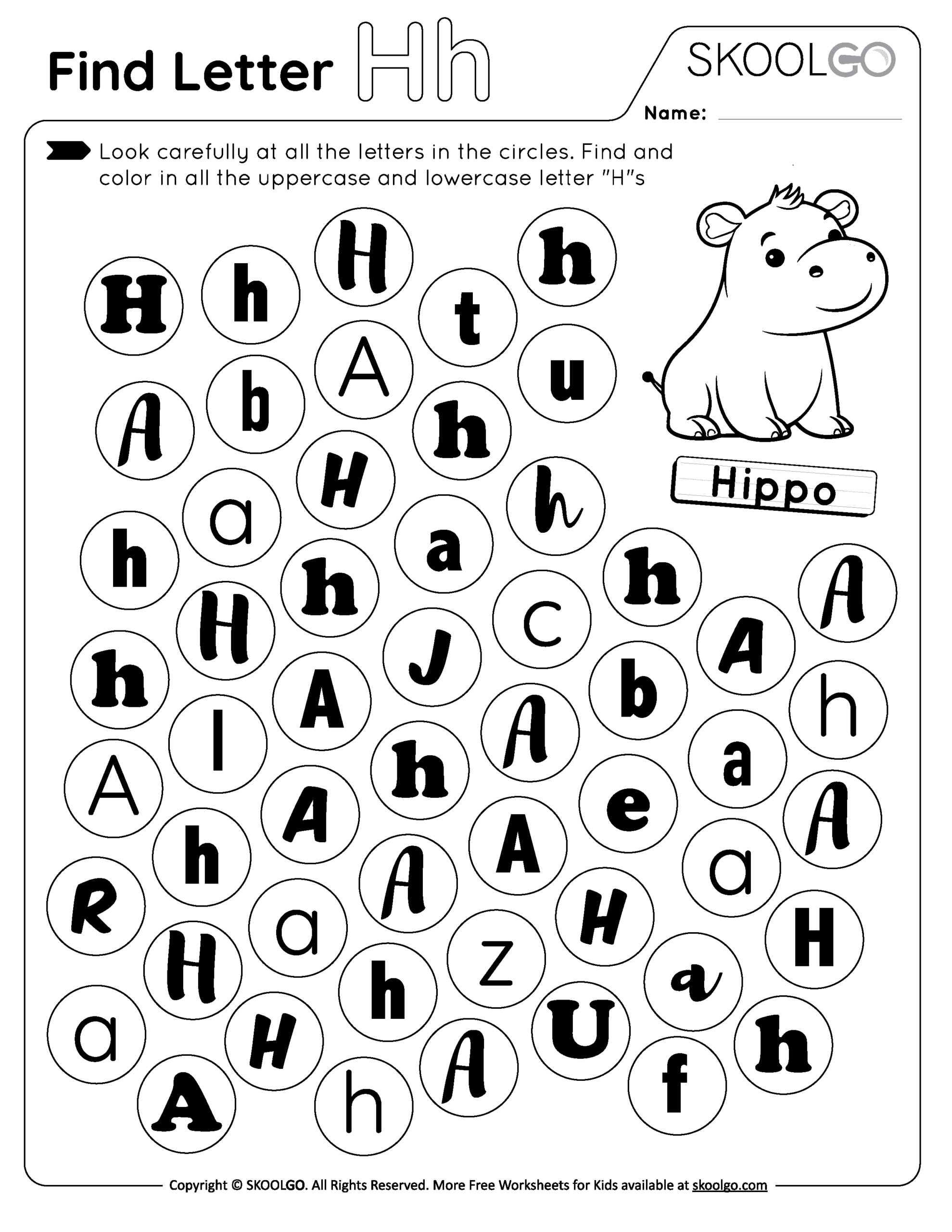 worksheet for letter h worksheet for letter h