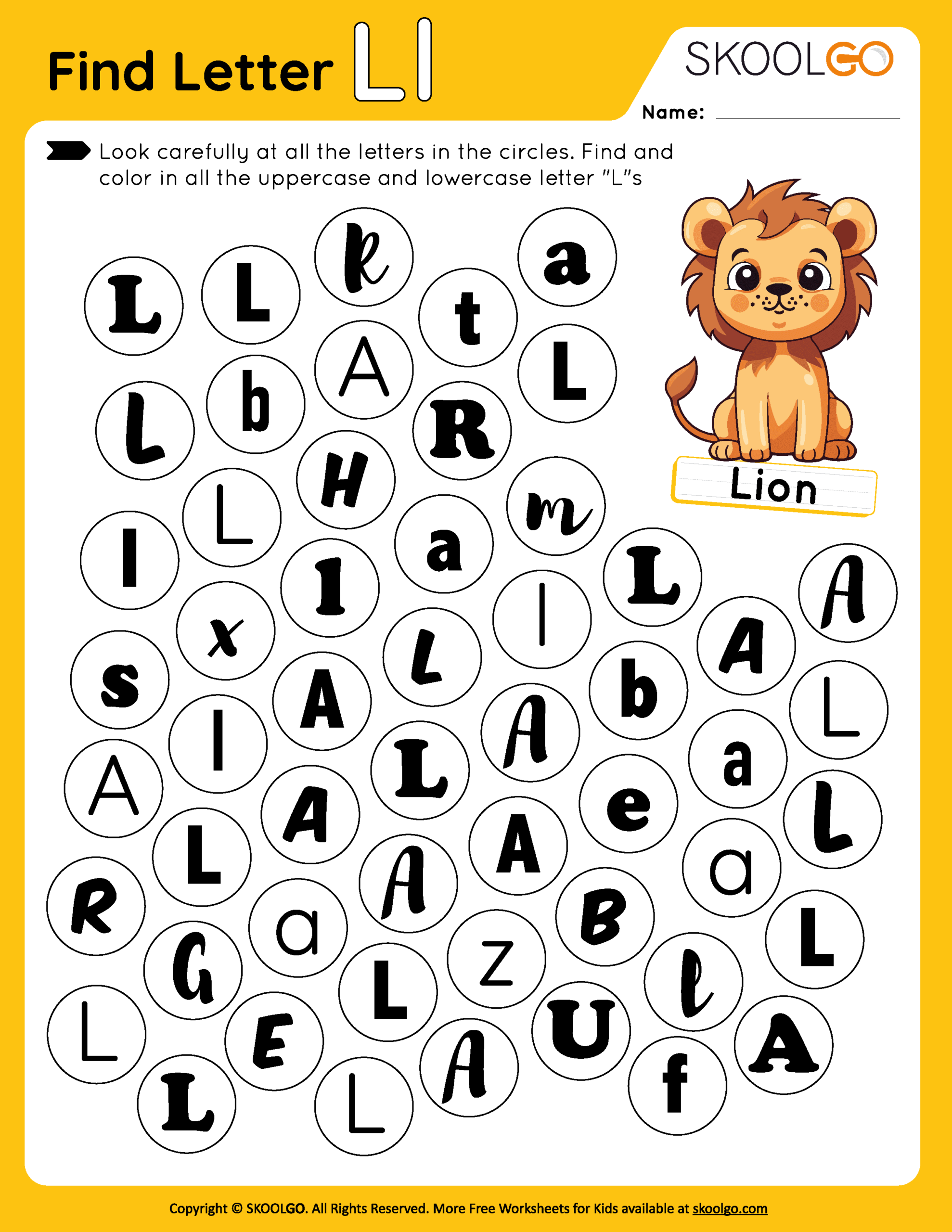 letter l worksheets for kindergarten