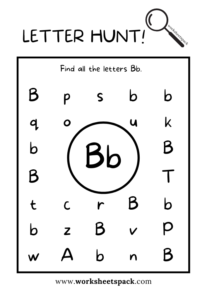 Find The Letter B Worksheet Alphabet B Hunt Activity Free Printable Find The Letter B Worksheet Alphabet B Hunt Activity Free Printable