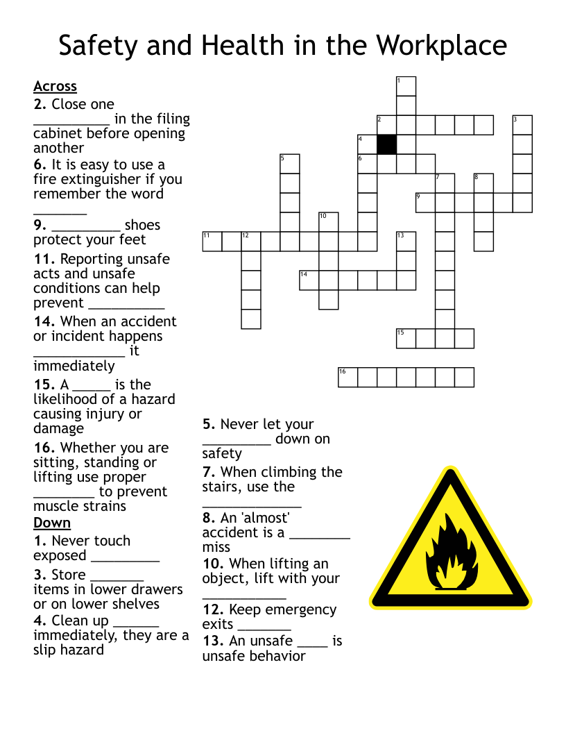 Fire Prevention Crossword WordMint