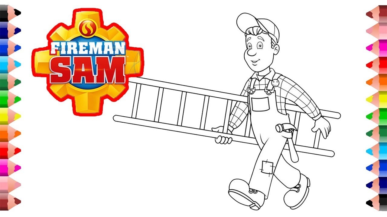 Fireman Sam Coloring Pages Firema Sam Is Working Coloring For Kids And Toddlers YouTube