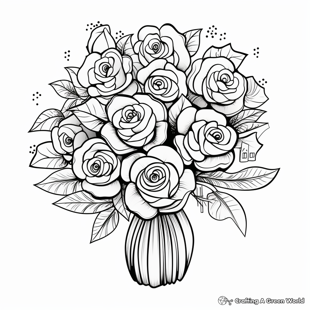 bunch of flowers colouring pages