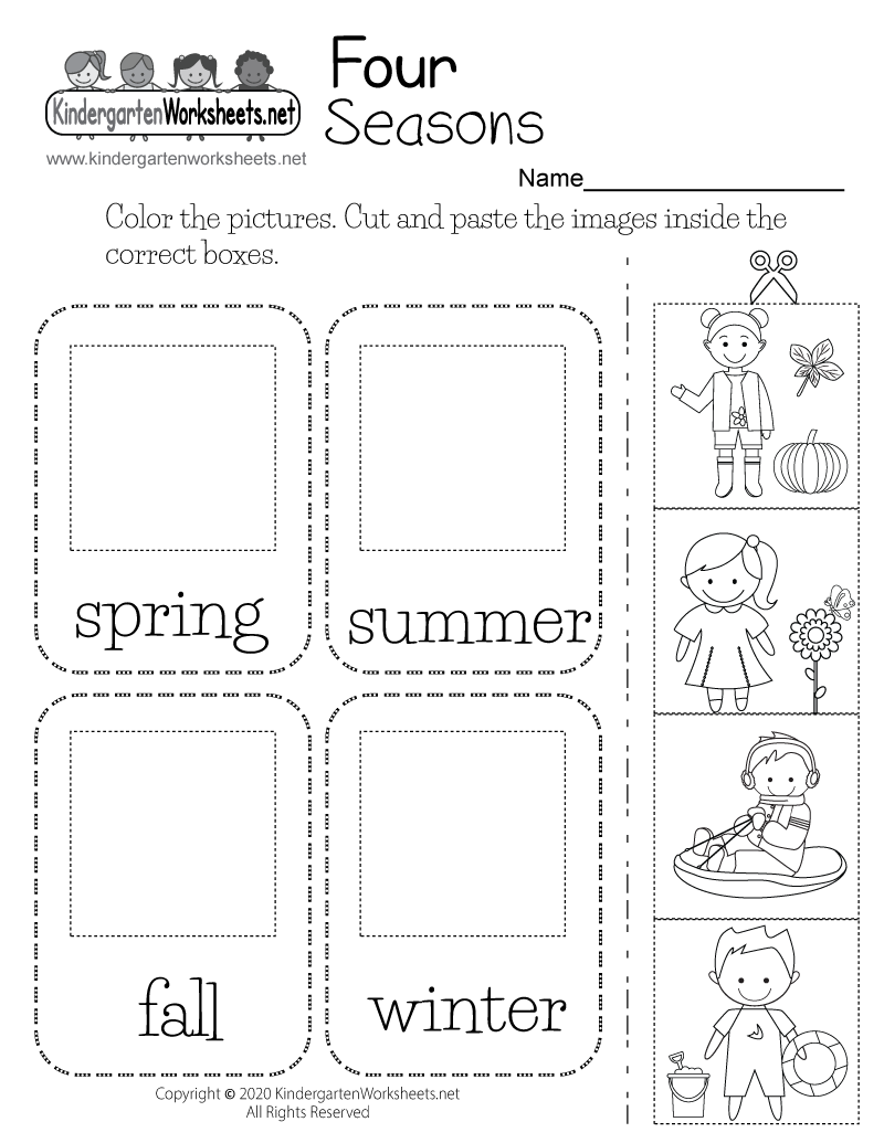 Four Seasons Worksheet Free Printable Digital PDF