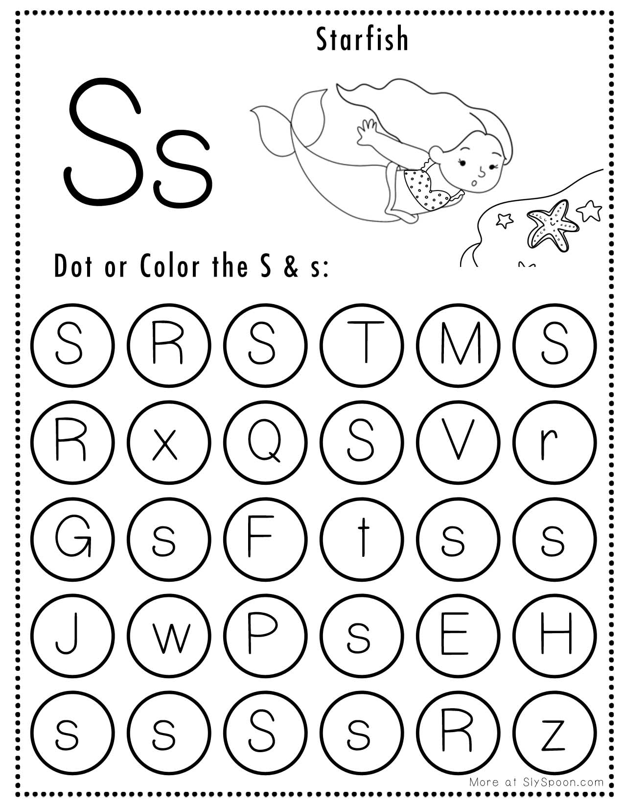 letter s printable worksheets