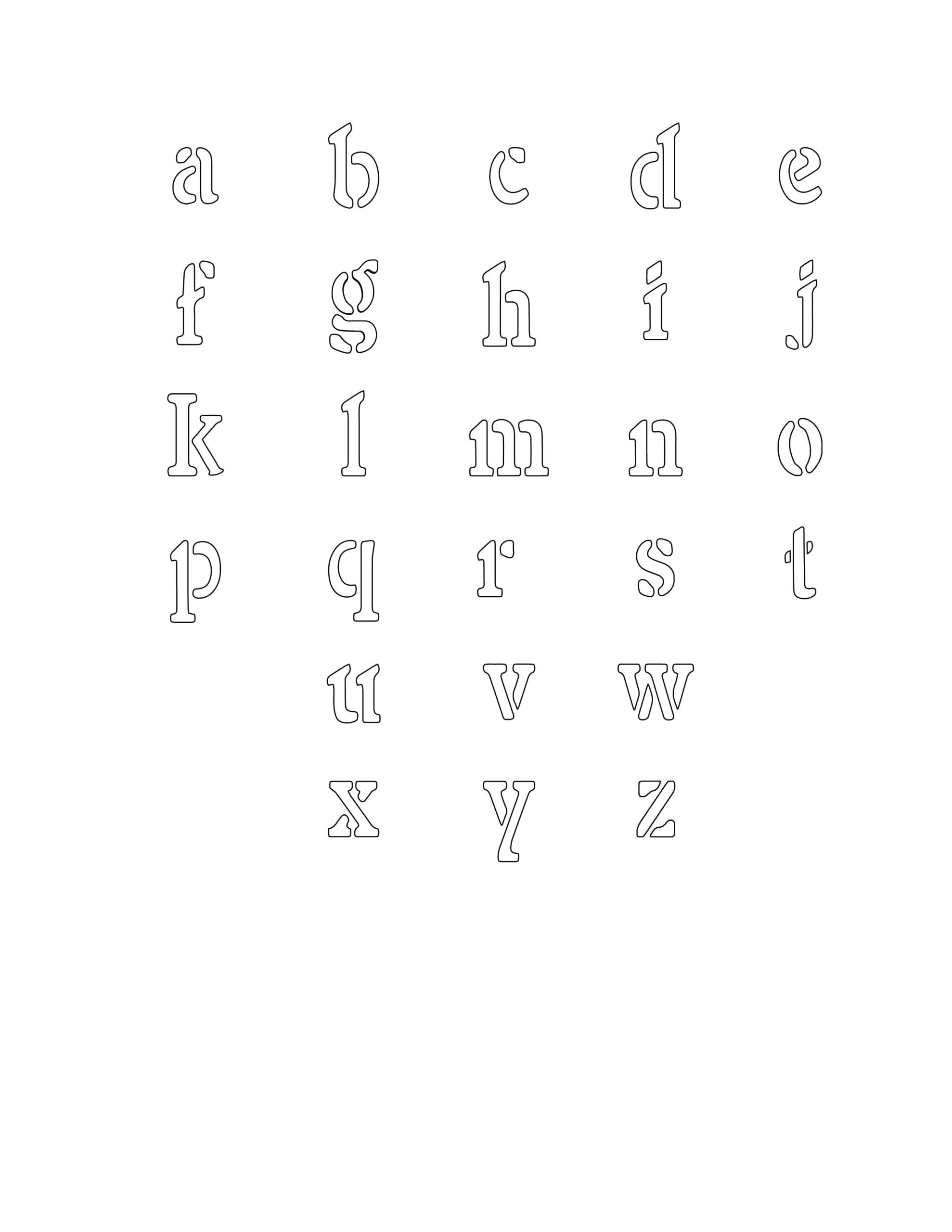 alphabet letters to print lowercase