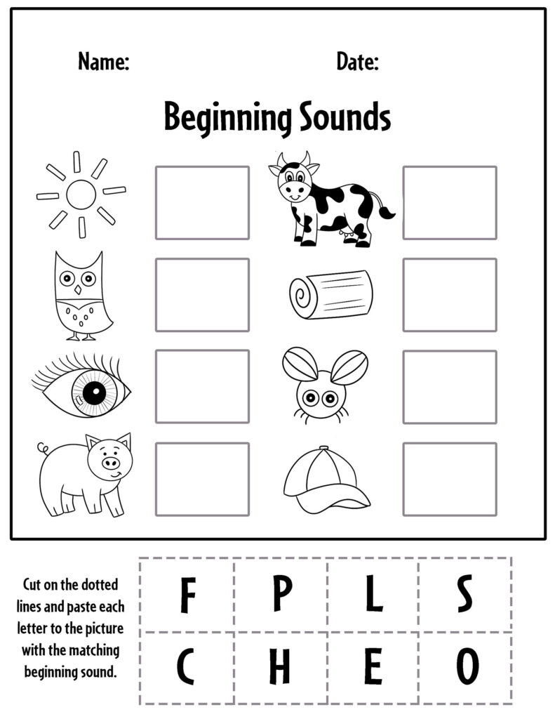 free beginning sounds worksheets